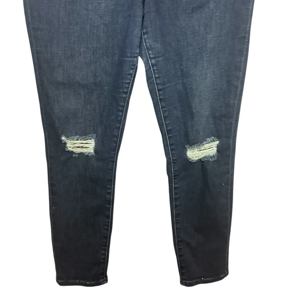 Express Super High Rise Skinny Jeans dark wash distressed size 10S
